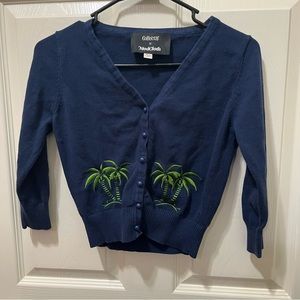 ModCloth collectif | cropped palm tree cardigan